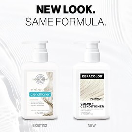Acondicionador Keracolor Clenditioner para depositar el color del cabello – Infunde instantáneamente el color en el cabello, 15 colores | sin crueldad, Platino, 354,88ml