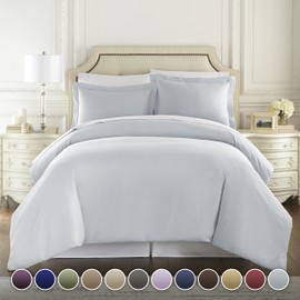 Danjor Linens Hotel Luxury 3pc Duvet Cover Set-1500 Thread Count Egyptian Quality Ultra Silky Soft Premium Bedding Collection-King Size Artic Ice Blue