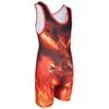Wrestling Singlet por KO Deportes Gear: Phoenix diseño, black orange