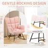 ELLUROOW Nursery Rocking Chair Teddy, Bedroom Furniture Glider Chair Comfy
