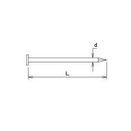 DAIDOHANT 10173527 Facing Nail (Wire Diameter d) 0.05 x Length 1.0 inches (1.24 x 25 mm), 500 Pieces, Iron