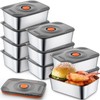 Layhit 10 Set Stainless Steel Food Containers with Lids Metal