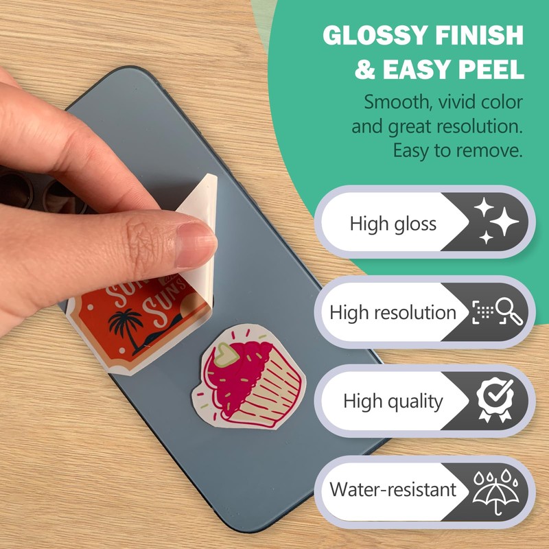 8.5x14 Removable Self-adhesive Vinyl Sticker Paper, Waterproof, Legal Size, Suitable