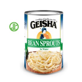 GEISHA Bean Sprouts In Water 14.5OZ. (Pack of 12), Bean Sprouts | Kosher Certified － No Transfat － Gluten Free－Less than 100 Calories per Container － Ready to Eat －Long Selling Item