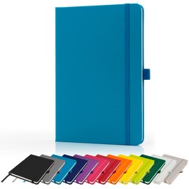 Savvy Bee Premium A5 Notebook New Lined Hardback Journal with Pen Loop,196 Page, Elastic Closure and Ribbon Marker Notepad Note Book Notes Pad (Teal)