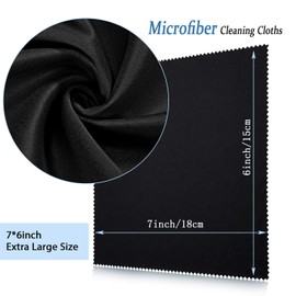 Frienda 50 Pcs Microfiber Cleaning Cloth for Glasses 6x7 Inch Lens Eyeglasses Cleaning Cloth Sunglasses Electronics Glasses Optical Cleaner Wipes Bulk for Camera Lens Eyeglass Screen(Black)