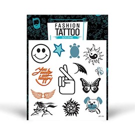 Flash Tattoo, Temporary Tattoos for Men and Women, Fake Tattoos for Children, Easy to Use and Remove (15 x 16 cm) - Designed and Made in Turkey