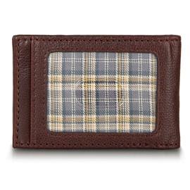 Eddie Bauer Men Rugged Bifold Wallet | Money Clip | RFID Protection | Id Window | Leather | EDC, Leather Logo - Brown w/Money Clip, One Size, Rugged Leather Bifold Wallet | Money Clip | RFID