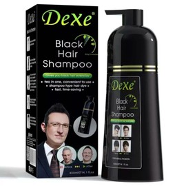 VDUK Black Hair Shampoo 400ml for Natural Hair, Instant Hair Blackening Dye Hair Dye Shampoo Black Color for Men Women, Mild Plant Formula Lasts 30 Days
