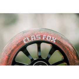 CLAS FOX Pro Stunt Scooter Wheels 100 mm One Pair with ABEC-9 Ball Bearings CNC Metal Core (2 Pieces) (Transparent Brown)