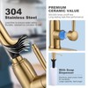 Gold Kitchen Faucet with Soap Dispenser, WOWOW Stainless Steel Kitchen