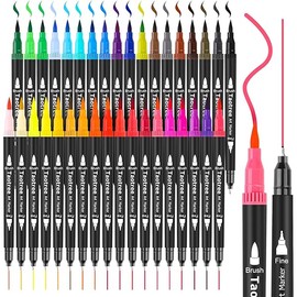 Taotree 36 Colors Dual Tip Art Markers Pens for Kids Adult Coloring Books, Artist Fine & Brush Tip Coloring Marker Drawing Pens for Journaling Note Taking Lettering Calligraphy Craft Art Supplies Set