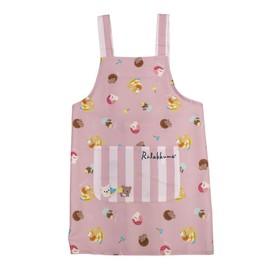 Salonge Rilakkuma Apron, For Children, Transfer, H-Shaped, Pink, 59.1 inches (150 cm), Pink