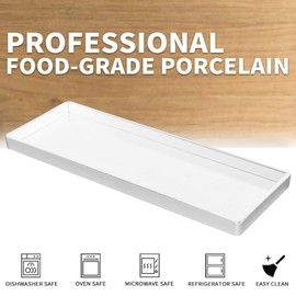 XinPinHui Matte White Plastic Serving Platters (13 x 4.6 Inch Rectangle Plates) Serving Dishes for Entertaining, Food, Appetizers, Desserts, Cheese Board, Charcuterie, Sushi - Set of 4 Party Trays