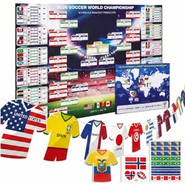Cartel de Horario Extra Grande de la Copa Mundial de Fútbol 2026, Calendario de Pared con Gráfico del Torneo de 48 Equipos, Seguimiento de Partidos de