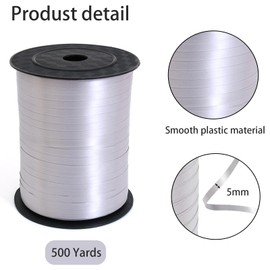 2 Roll 500 Yards Ribbon for Balloons, 5mm Gold Curling Ribbon, Gold Curling Ribbon for Gift Wrapping, for Christmas New Years Crafts Birthday Festival Party Decorations (Gold and Silver)