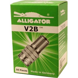 Alligator V2B Dual Seal Tire Valve Cap for Boats, Cars, Trucks, Semis, and RV's, Fits Standard Valves Stems, Heat-Resistant Grommets, Water/Dirt Repellent Seal, Integrated Check Valve, 50 Pack