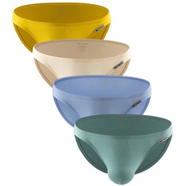 WINDAY Men's Briefs Modal Low Rise Bikini Briefs and Breathable Underwear L 4-Pack Mixed Color B