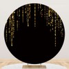 Leyiyi 7.5x7.5ft Black Gold Round Backdrop Cover (Not Glitter) Gold