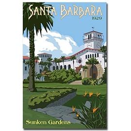 Santa Barbara Sunken Gardens Travel Art Refrigerator Magnet Size 2.5" x 3.7"