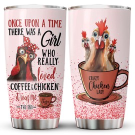 34HD Gifts for Christmas, Chicken Lady Tumbler, 20 oz Stainless Steel Tumbler with Lid, You Smell Like Drama Mug, Chicken Cups, Chicken Gifts for Chicken Lovers