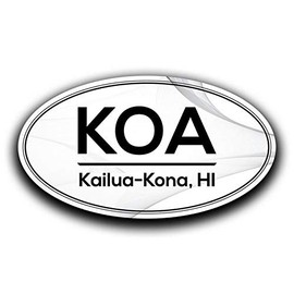 More Shiz KOA Kailua Kona Hawaii Airport Code Decal Sticker Home Travel Car Truck Van Bumper Window Laptop Cup Wall - Two 5.5 Inch Decals - MKS0580
