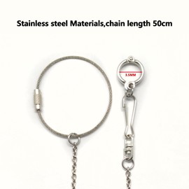 20 in Pet Bird Foot Chain with 3.5mm Foot Ring,Stainless Steel Flying Training Rope Outdoor Parrot Ankle Foot Ring Accessories Prevent Escaping