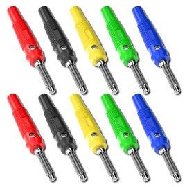 Goupchn 4mm High Current Banana Plugs Stackable 32A Screw Type Solderless Banana Connector Adapter 5 Colors