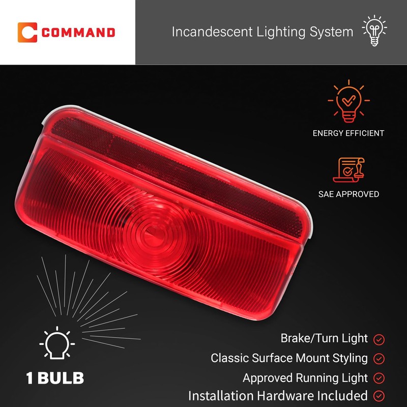 Command Electronics OEM 12V Incandescent RV & Trailer Tail Light