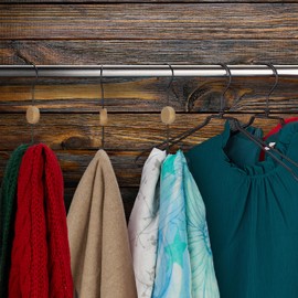 Relaxdays Belt Holder, Set of 3, 2 Hooks for Belts, Bags, Ties, Belt Organiser Cabinet, Metal, Wood, Choice of Colours