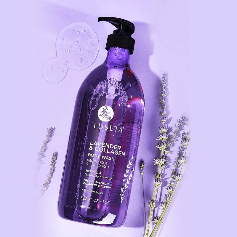 Luseta Lavender and Collagen Body Wash 33.8oz, Lightly Scented Daily