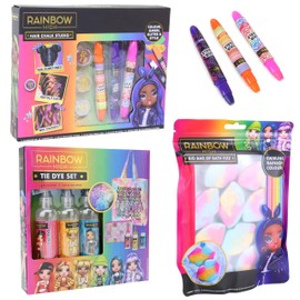 Toyland® Rainbow High Arts & Crafts Bundle- Includes 3 Sets - 10 Bath Fizzers, Hair Chalk Studio & Tie Dye Set - Girls Toys