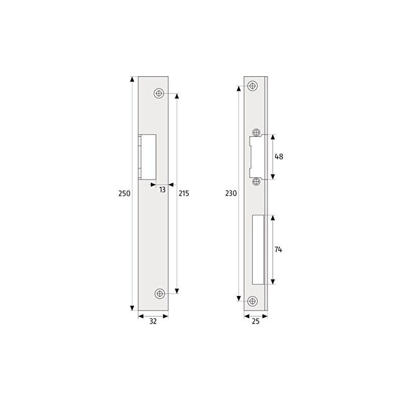 ABUS 215360 Angular Strike Plate Type WST R Gold Lacquered