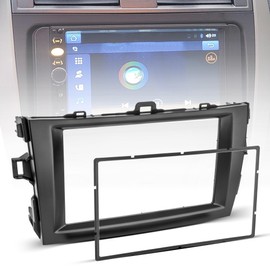 NuIth Double DIN Radio Dash Kits for Toyota Corolla 2009-2013, Double Din Radio Mount Housing Bracket Installation Trim Bezel Kit Installation Aftermarket Stereo