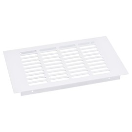 sourcing map Air Vents Cover, 1Pcs 250 x 150mm - Aluminum Alloy Mesh Air Return Vent Cover, Rectangle Louvered Ventilation Grille for Shoe Cabinet Wardrobe (White)