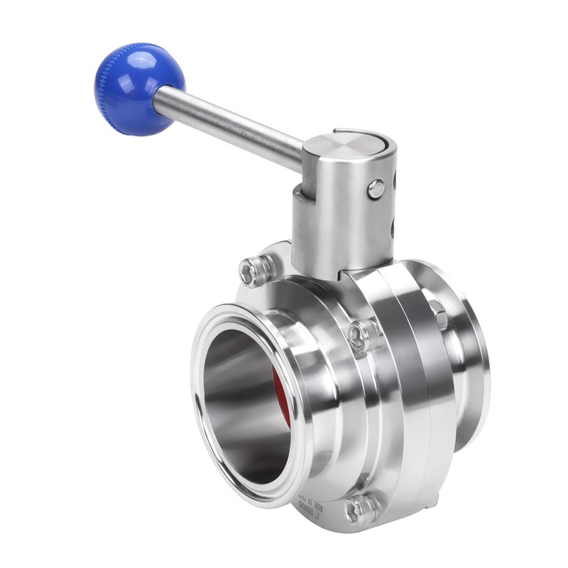 DERNORD 2 Pack 2 Inch Tri Clamp Sanitary Butterfly Valve
