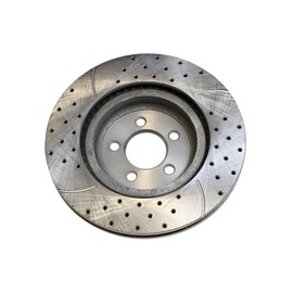 AutoShack Front Drilled and Slotted Brake Kit Rotors Silver and Ceramic Pads Pair of 2 Driver and Passenger Side Replacement for Dodge Charger Challenger Magnum 2005-2023 Chrysler 300 RWD BRKPKG003810