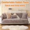 Thick Rabbit Plush Sofa Covers 3/2/1/4 Seater, Non-Slip Sofa Slipcovers