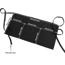 Yoosso Pack of 2 Cooking Aprons, 30 x 60 cm, Waterproof Waiter's Apron with 3 Pockets, Kitchen Apron, Women's Apron Black Oil Resistant for Restaurant, Bar, Cafe, black