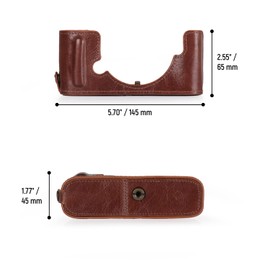 MegaGear MG2016 Ever Ready Genuine Leather Camera Half Case Compatible with Nikon Z fc (16-50mm) (Brown)