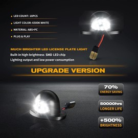 Gempro LED License Plate Light Rear Tag Lamp Assembly for Dodge Ram 1500 2500 3500 1994-2001, 6000K White 2pcs