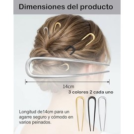 6 Piezas French Pin, Pinza Francesa Para Cabello Para Peinados Elegantes, Accesorio De Belleza Con Diseño De Metal, Ideal Para Uso Diario y Eventos Es