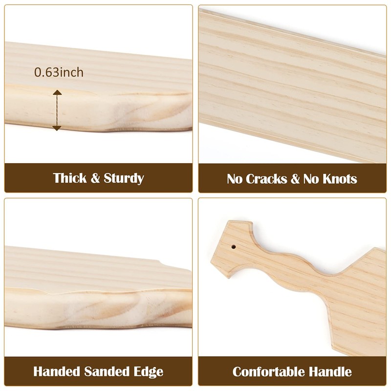 BATTIFE 18Inch Sorority and Fraternity Paddles 2Pack, Unfinished Pine Wood