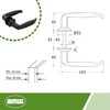 AMIG - Set of Black Aluminium Base Door Handles Without