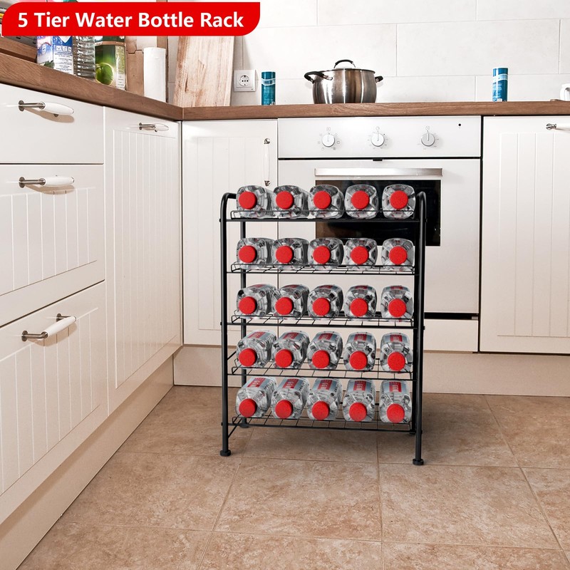 BTY 5 Tier Water Bottle Organizer Small Water Bottle Holder