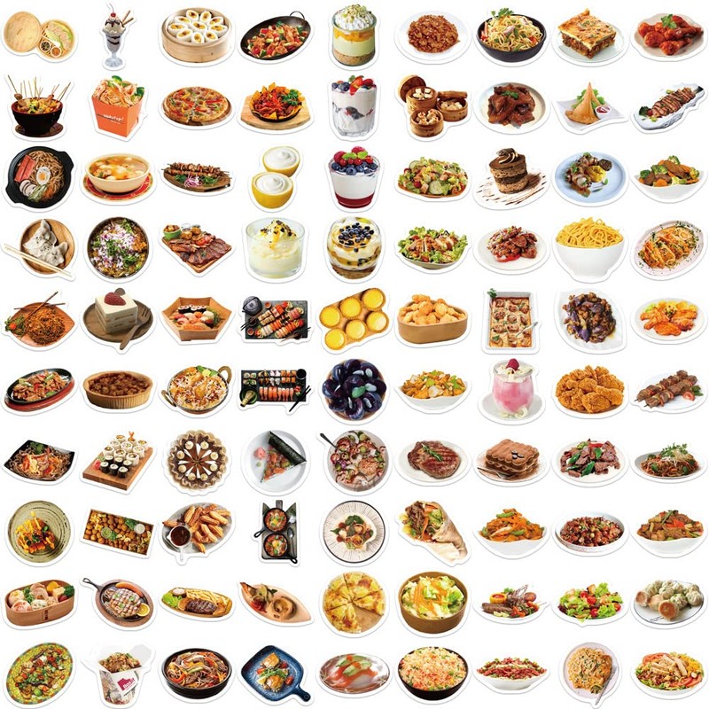 90PCS Stickers for Food,Food Stickers,Teens Boys and Girls Sticker Pack