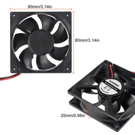 ACEIRMC 4pcs 8025 Cooling Fan 80x80x25mm DC 12V Cooler Brushless Fan 80mm Fan XH2.54 2Pin for DIY PC Computer Cooling Case Fan 80mm 25mm (12V 2pin)