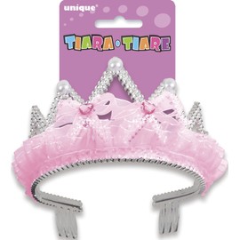 Glamorous Pink Bows And Ribbon Tiara - 5.5" (Pack of 1), Exquisite Handcrafted Design, Perfect for Princesses, Weddings & Special Occasions