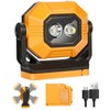 Easymaxx LED Rechargeable Work Light, 1500LM Portable COB Magnetic Lights