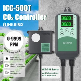 Inkbird Digital CO2 Controller IAQ Monitor NDIR Sensor HVAC Equipment Greenhouse